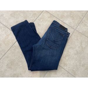 Hudson Clifton Bootcut Jeans Men 34 X 29 Blue Dark‎ Wash Button Fly